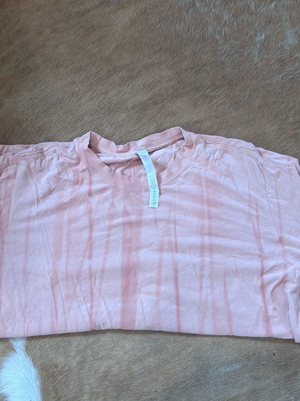 Lululemon Athletica Light Pink Coral tie-dye tee shirt